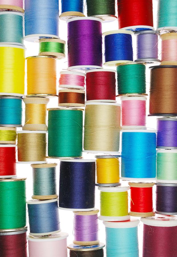 Clothing Photograph - Spools of Thread #3 by Jim Hughes