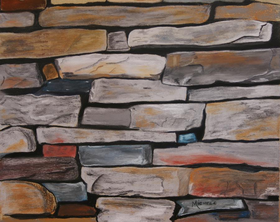 Stacked Rock Pastel by Michele Turney