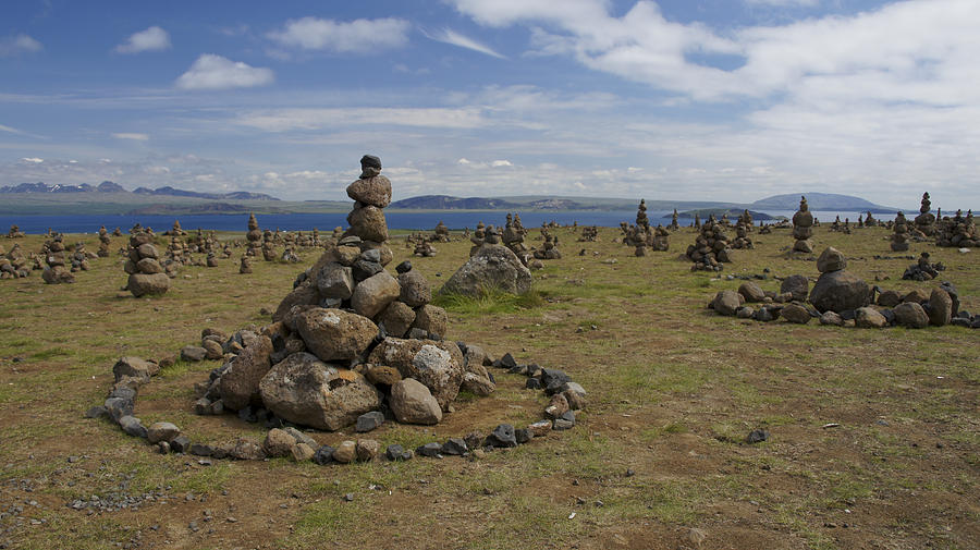 Stacked Stones and Lake Thingvallavatn Photograph by Brian Kamprath