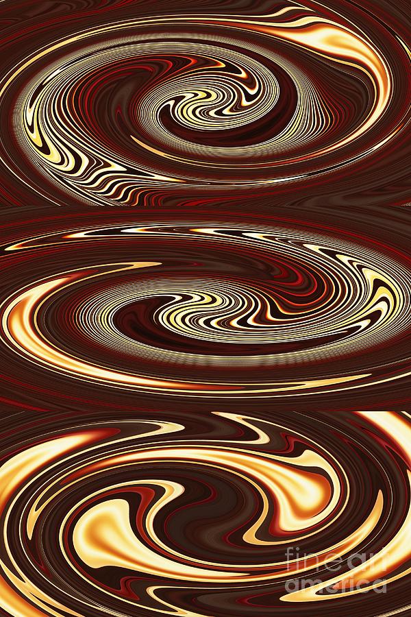 Stacked Swirls On Brown Digital Art