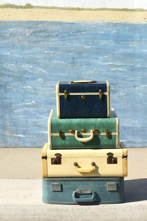 Stacked Vintage Suitcases Photograph by photo by Pam Susemiehl