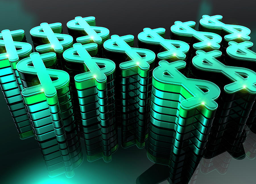 Stacks Of Green 3d Dollar Signs Photograph by Ikon Ikon Images | Fine ...