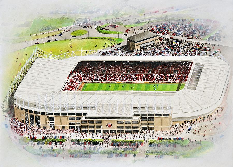 Football Painting - Stadium of Light - Sunderland by Kevin Fletcher