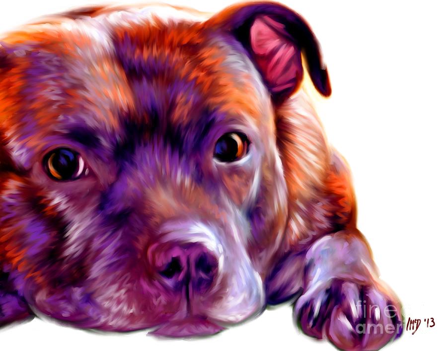 Dog Painting - Staffie Art by Iain McDonald