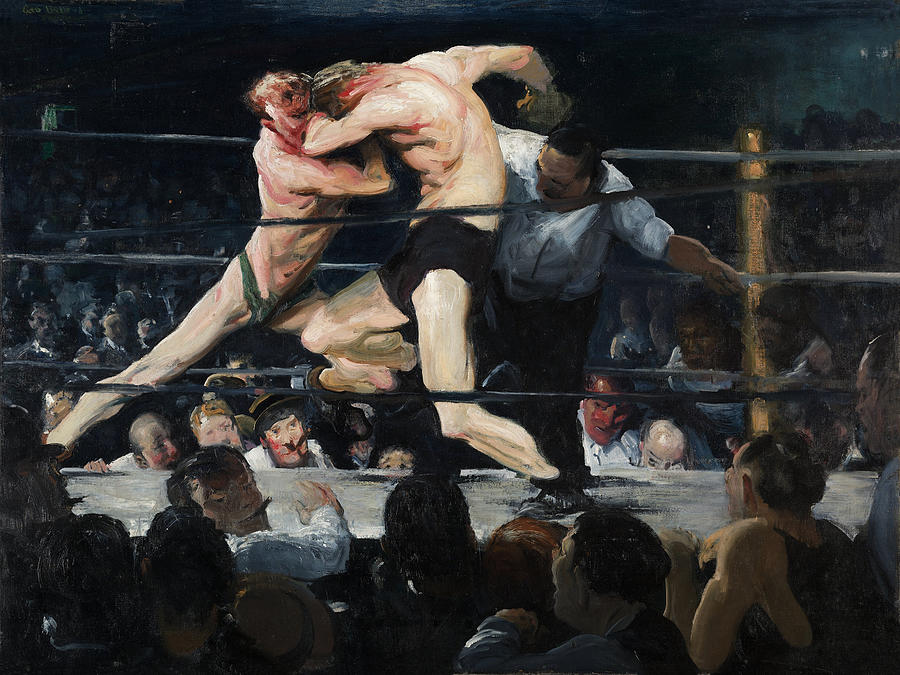 Stag Night at Sharkeys  Painting by George Wesley Bellows