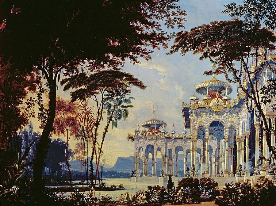 Architecture Photograph - Stage Design For Ruslan And Lyudmila By Glinka, 1842 Wc & Gouache On Paper by Andrey Adamovich Roller