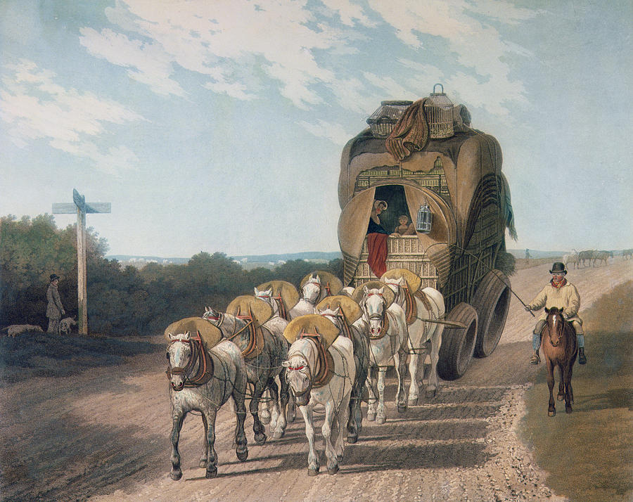 Horse Painting - Stage Wagon by English School