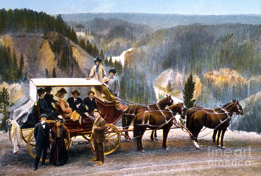 Stagecoach Near Upper Falls Photograph by NPS Photo Frank J Haynes Stagecoach Near Upper Falls Photograph by NPS Photo Frank J Haynes