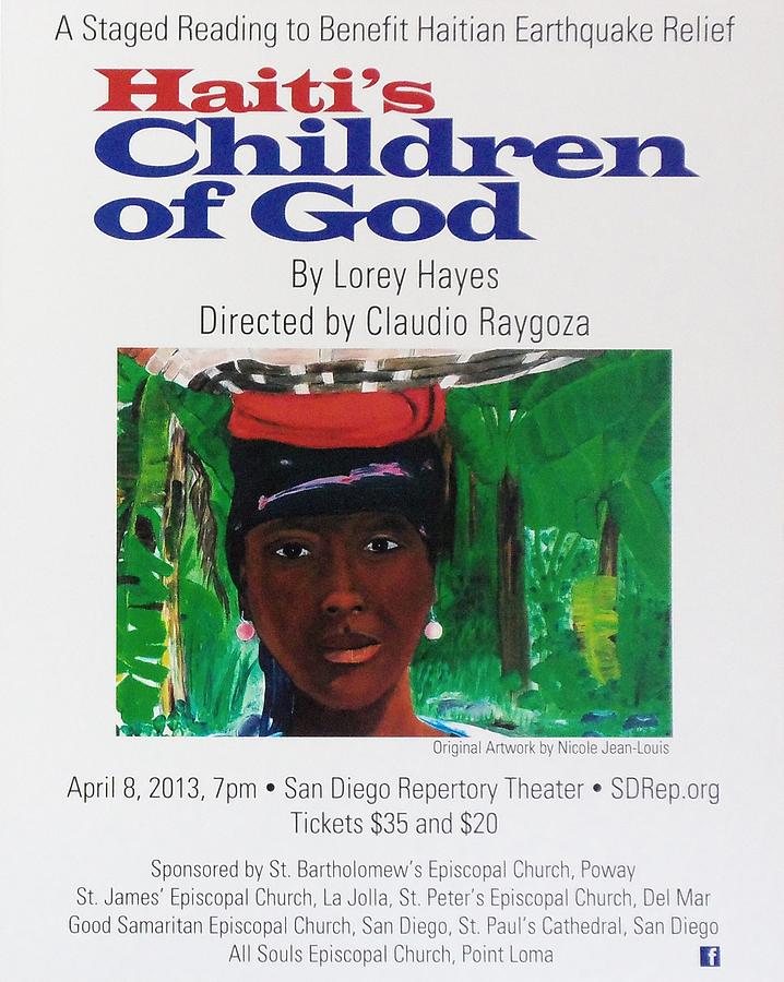 San Diego Painting - Staged Reading To Benefit Haitian Earthquake Relief by Nicole Jean-Louis