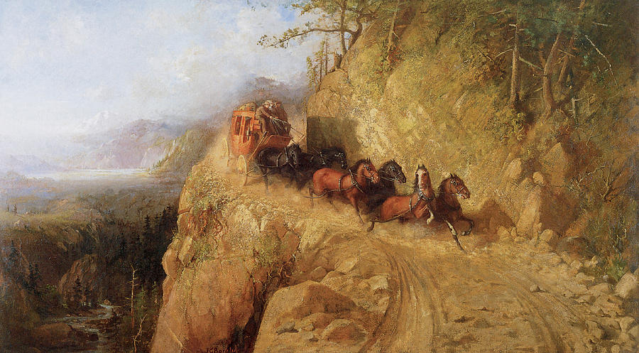 Mountain Painting - Staging in California by Gutzon Borglum
