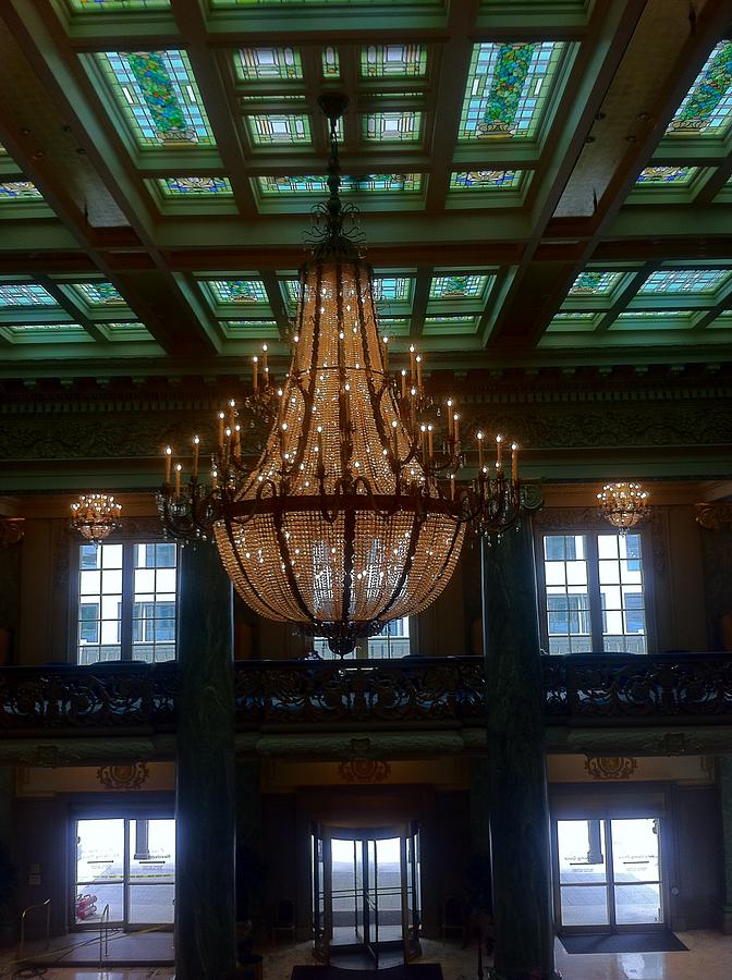 Stained Glass and Chandelier  Photograph by Susan Garren