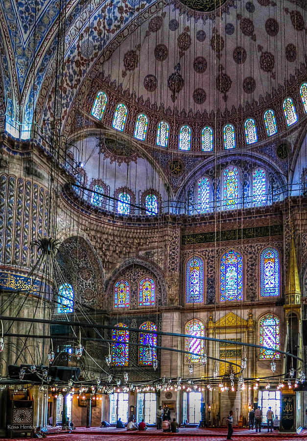 Stained Glass and Dome of the Sultanahmet Mosque Photograph by Ross Henton