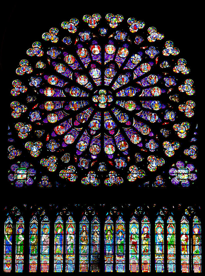 Stained Glass At Notre Dame Photograph