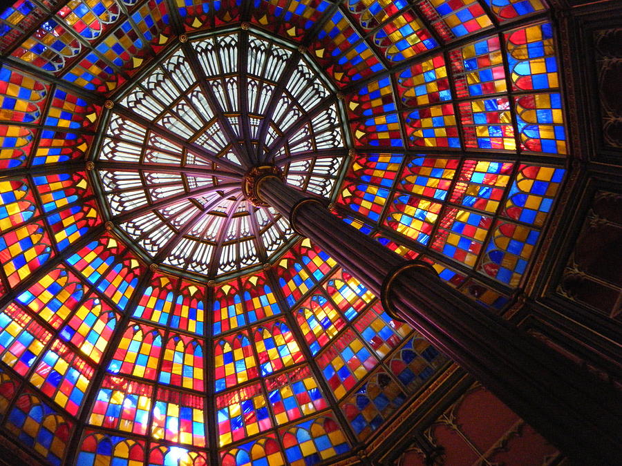 Stained Glass Atrium in Old State Capital Baton Rouge Louisiana Photograph by Toni and Rene Maggio