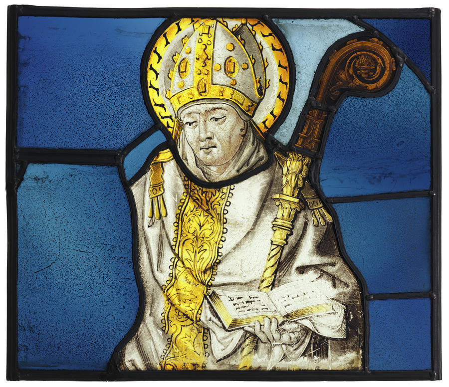 Stained Glass Bishop, C1500 Painting by Granger