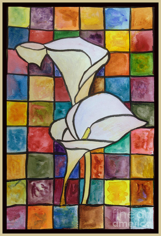 Stained Glass Calla Lily Painting by Donna Walsh