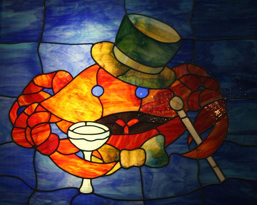 Stained Glass Photograph - Stained Glass Crab by Paulette Thomas