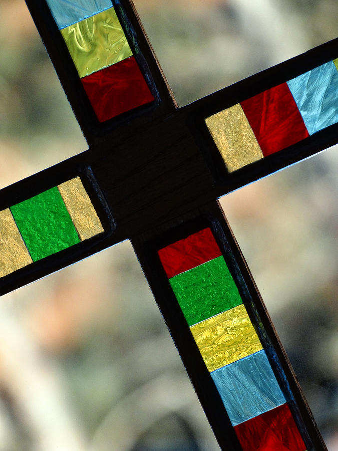 Stained Glass Cross Photograph by David T Wilkinson