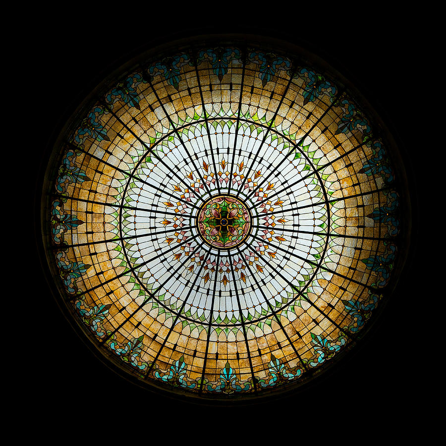 Waco Photograph - Stained Glass Dome - 2 by Stephen Stookey