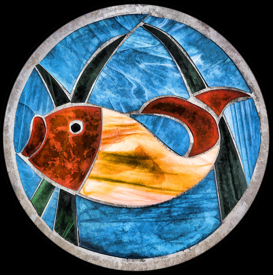 Stained Glass Fish Digital Art by Photographic Art by Russel Ray Photos