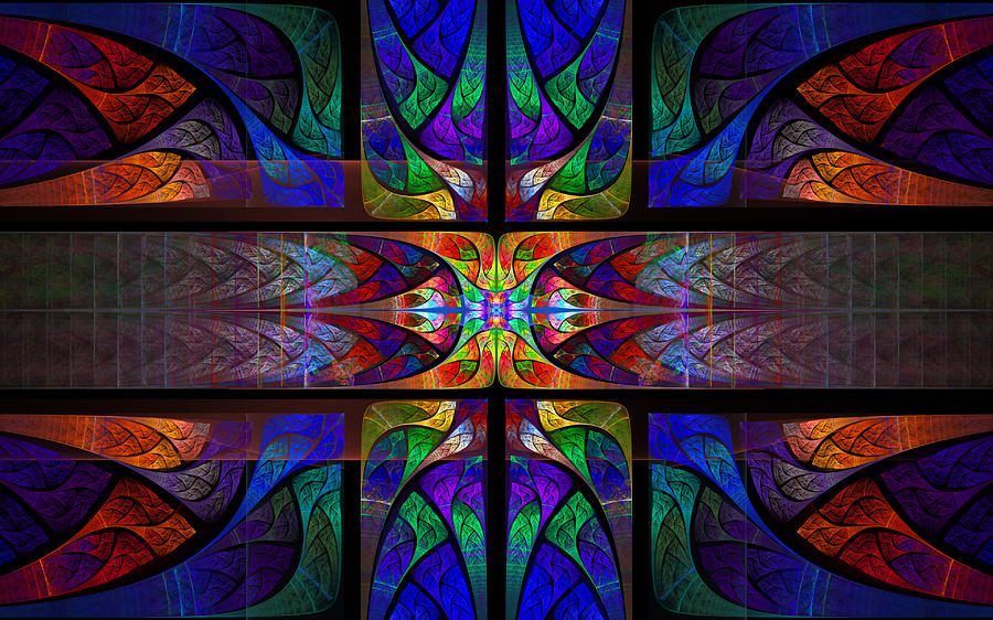 Fractal Digital Art - Stained Glass by Gary Blackman