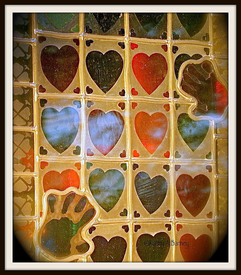 Stained Glass Hands and Hearts Photograph by Kathy Barney