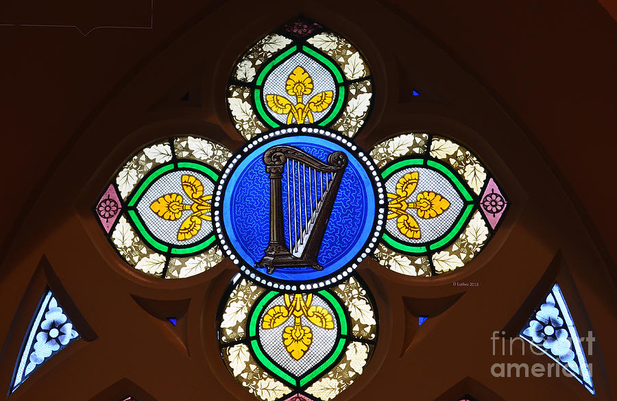 Stained Glass Harp Photograph by Luther Fine Art