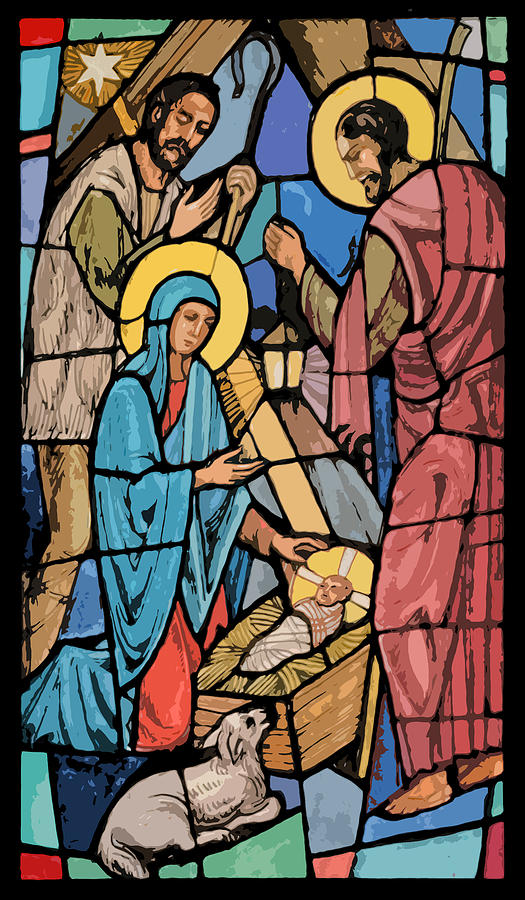 Birth of Christ Stained Glass Art 
