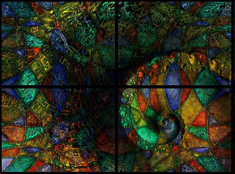 Stained Glass Spiral Digital Art by Amanda Moore