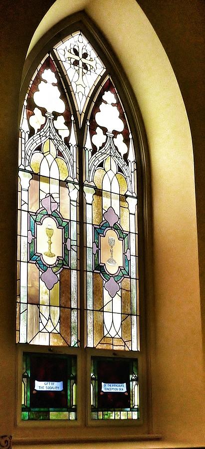 Stained Glass Window in Arch Photograph by Susan Garren