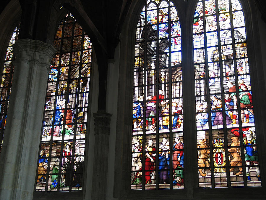 Stained Glass Window of Oude Kerk Photograph by Gerry Bates