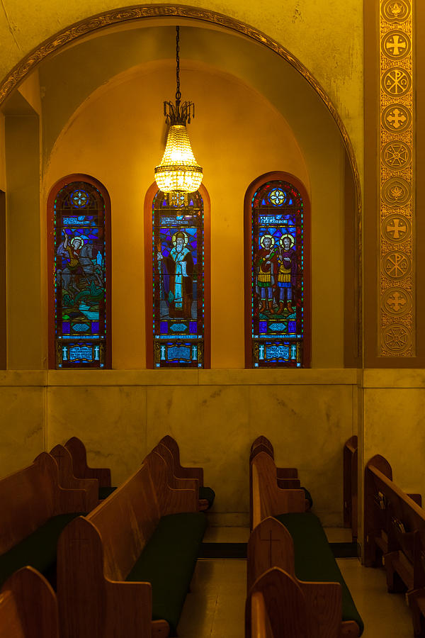Stained Glass Windows at St Sophia Photograph by Ed Gleichman