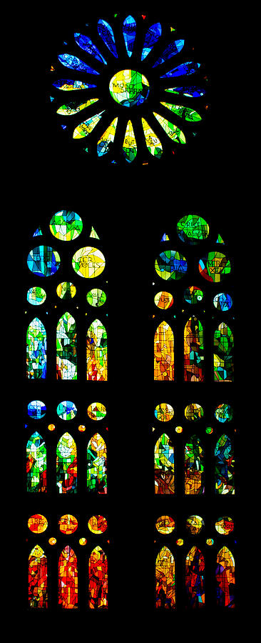 Stained Glass Windows - Sagrada Familia Barcelona Spain Photograph by Georgia Mizuleva