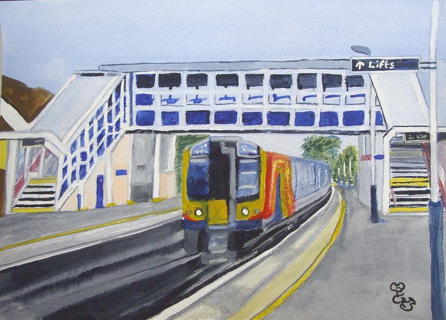 Staines Railway Station Painting by Carole Robins