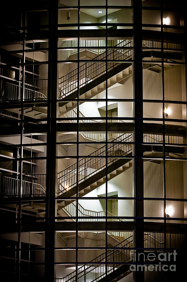 Night Photograph - Stair Well by John Hassler