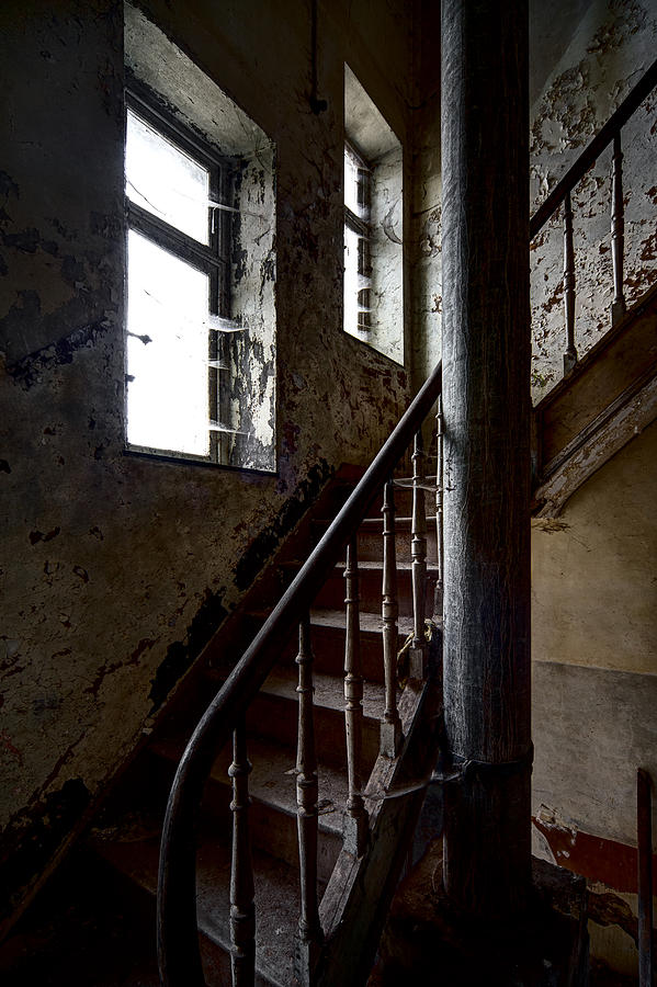 Castle Photograph - Stairs Abandoned Castle Urban Exploration by Dirk Ercken