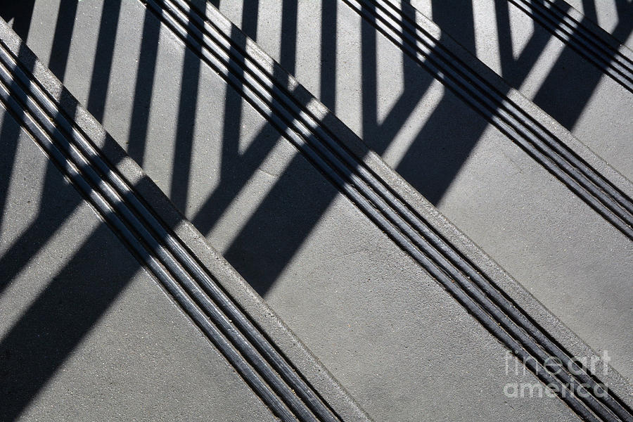 Abstract Photograph - Stairs And Rail by Dan Holm
