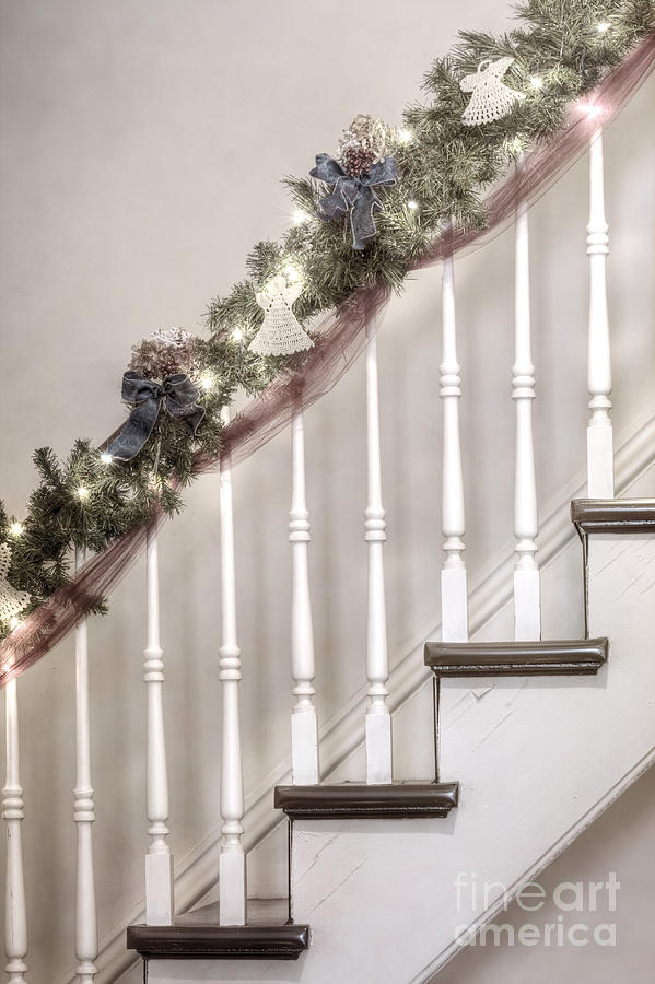 Stairs at Christmas Photograph by Margie Hurwich