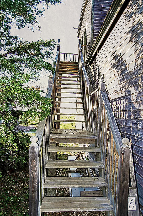 Stairs to Docs Door Photograph by Judy Hall-Folde