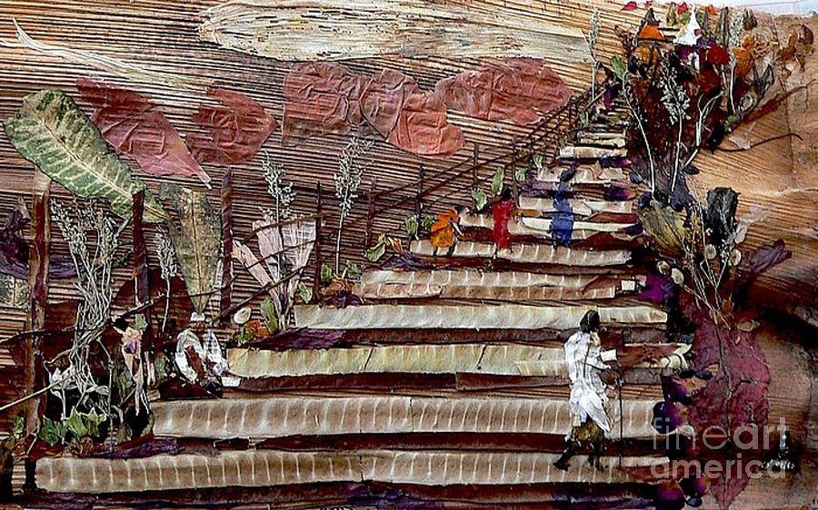 Holy Place Mixed Media - Stairs to Temples  by Basant Soni