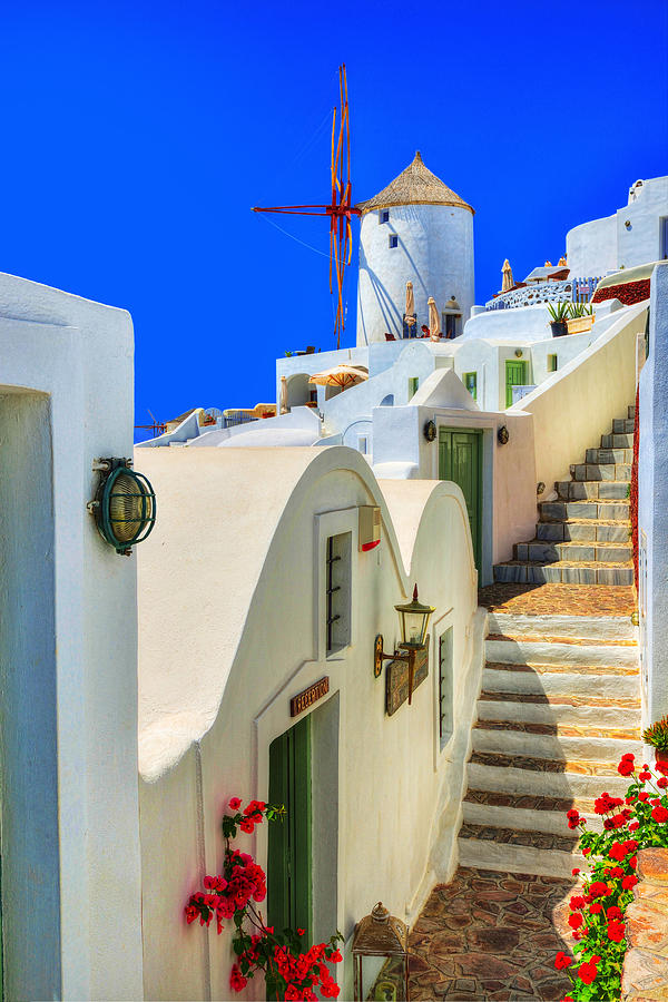 Greece Photograph - Stairs to Windmill by Midori Chan