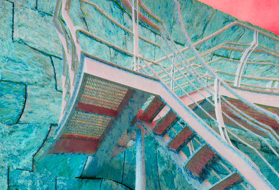 Stairs Turquoise and Rose In A Dream Photograph by Robert J Sadler