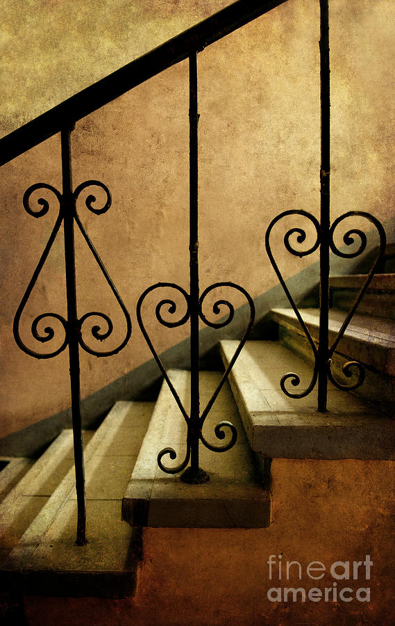 Stairs with ornamented handrail Photograph by Jaroslaw Blaminsky