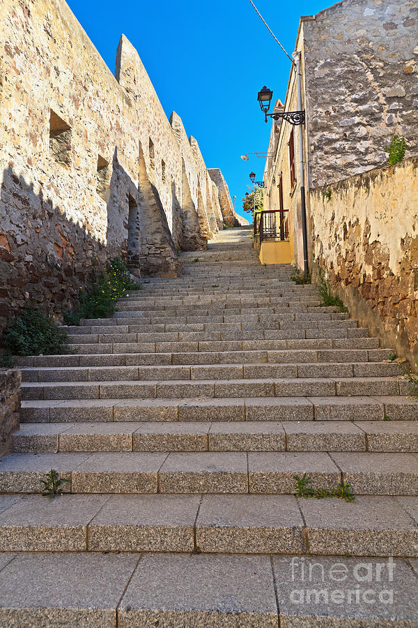 stairway and ancient walls in Carloforte Photograph by Antonio Scarpi