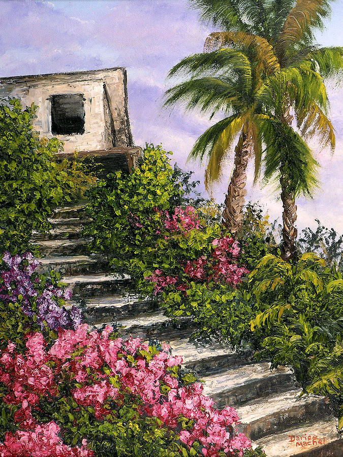 Stairway Garden Painting by Darice Machel McGuire