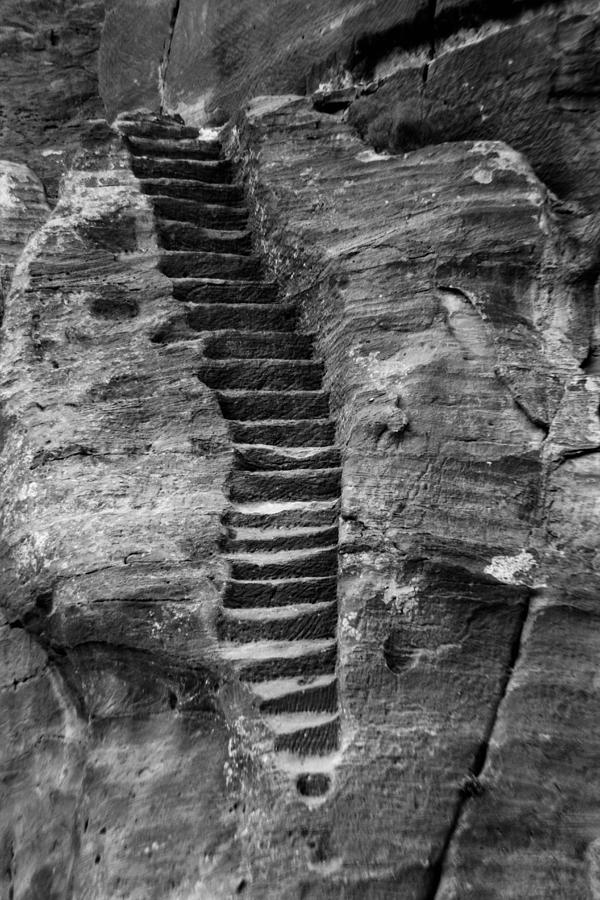 Black And White Photograph - Stairway in Petra by Joshua Van Lare