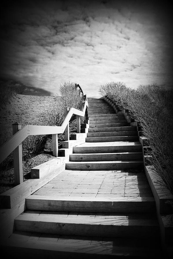 Inspirational Photograph - Stairway To Heaven black and white by Diane Valliere