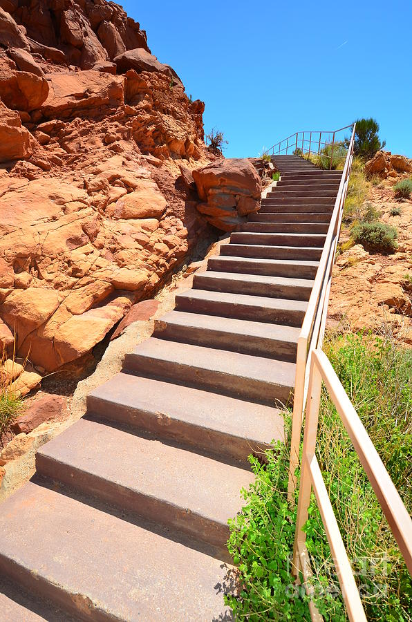 Stairway to Meteor Crater Photograph by Debra Thompson