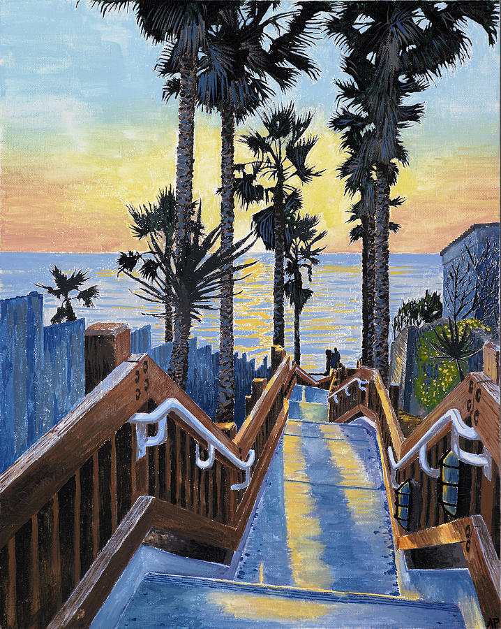 Sunset Painting - Stairway to paradise by Andrew Palmer