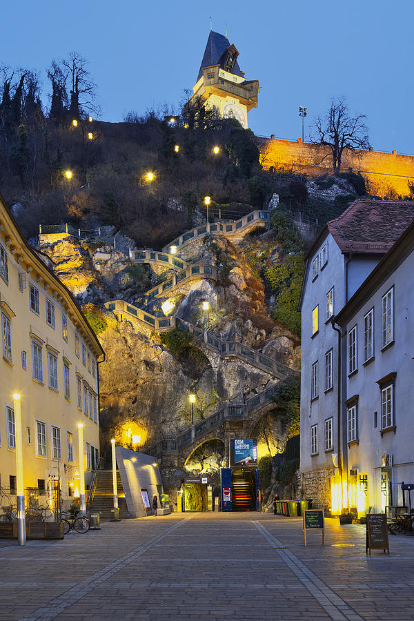 Castle Photograph - Stairway to the Graz Clock tower by Ivan Slosar